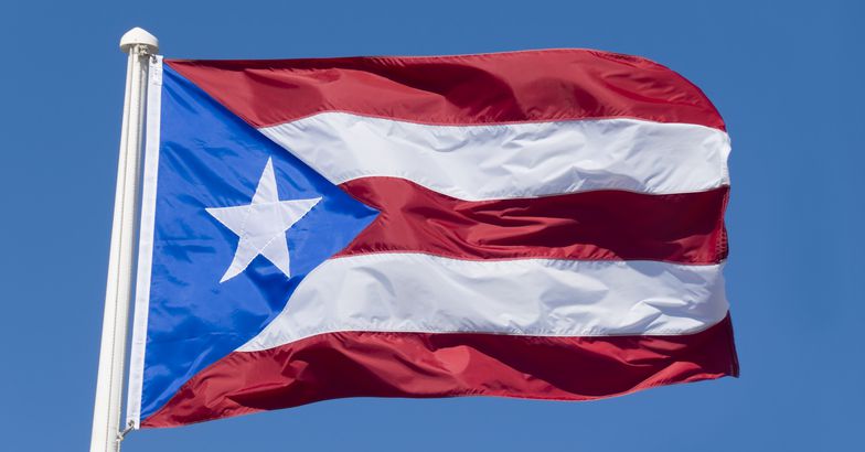 puerto rican flag waving in wind