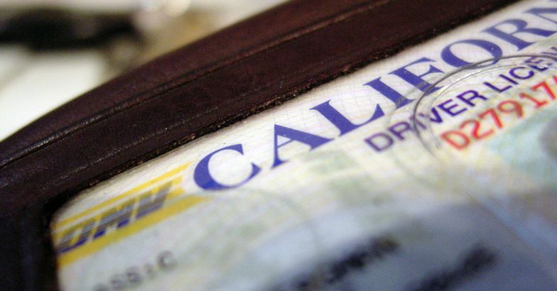 california driver's license in wallet