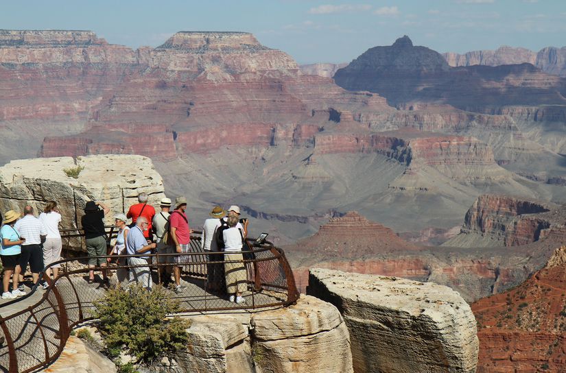 Tourists watching The View in Grand Canyon, US