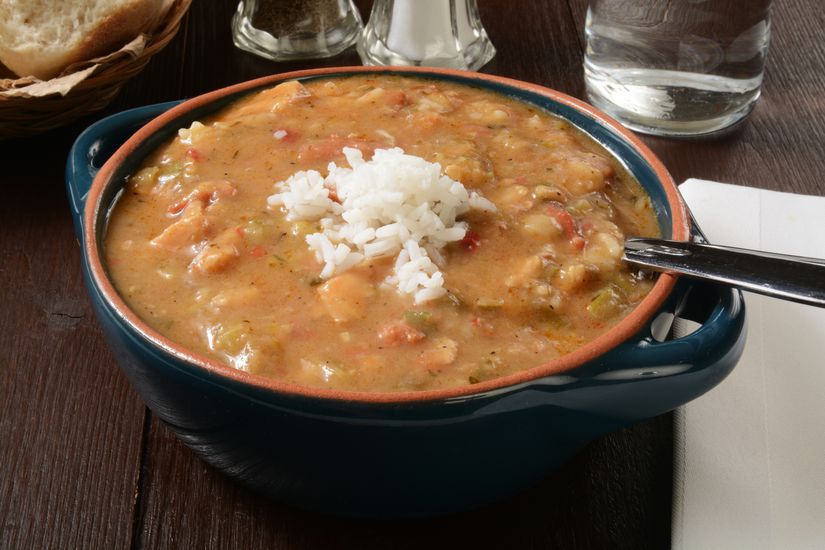 Smoked sausage and chicken gumbo