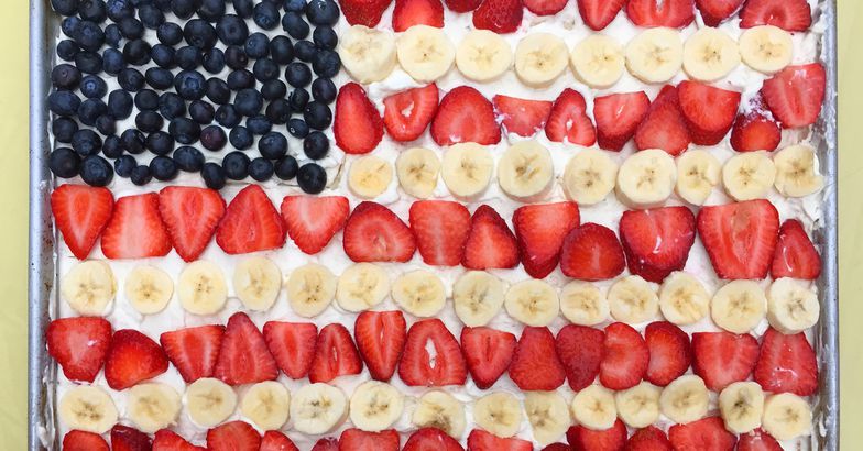 fruit salad flag cake
