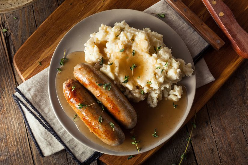 Homemade Bangers and Mash