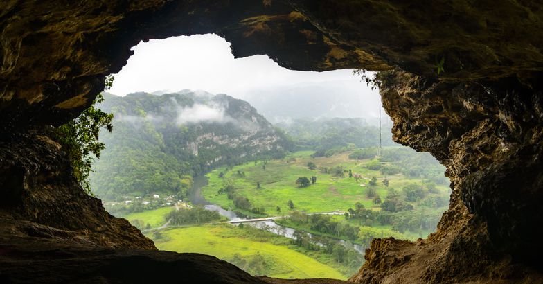view looking out from cueva ventana