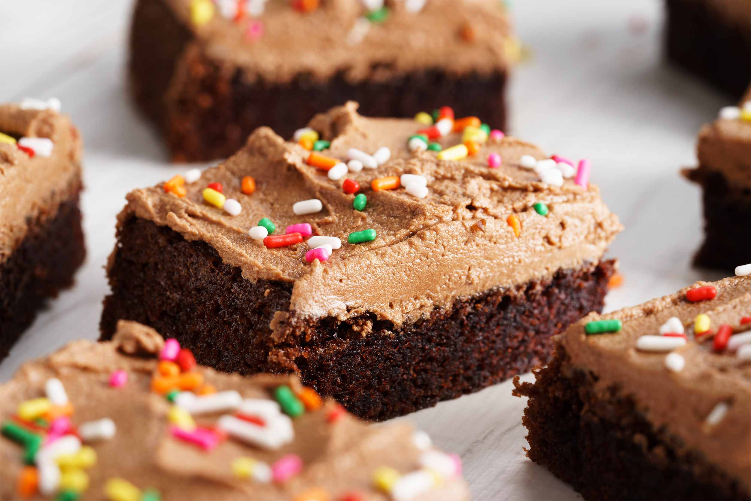 Chocolate cake with sprinkles