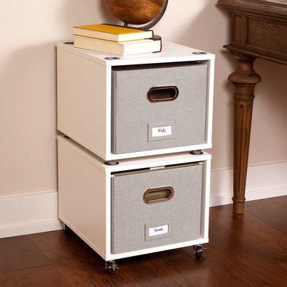 BirdRock Home Rolling File Storage Cube Set