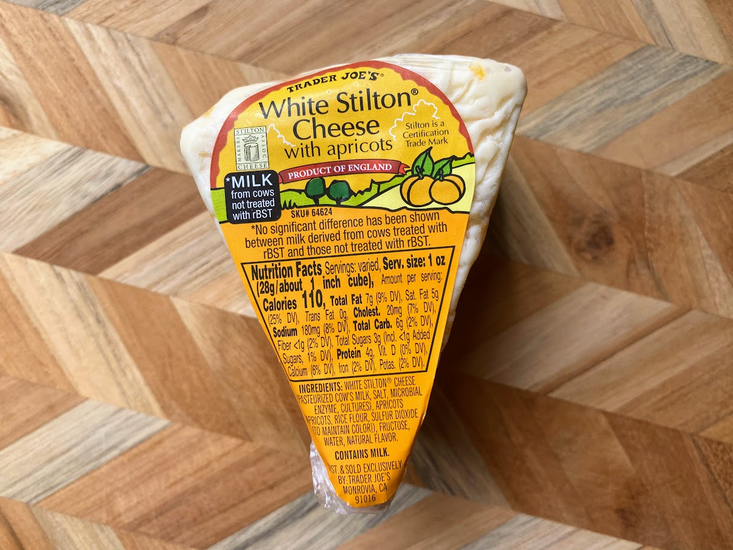 Trader Joe's white stilton with apricots cheese