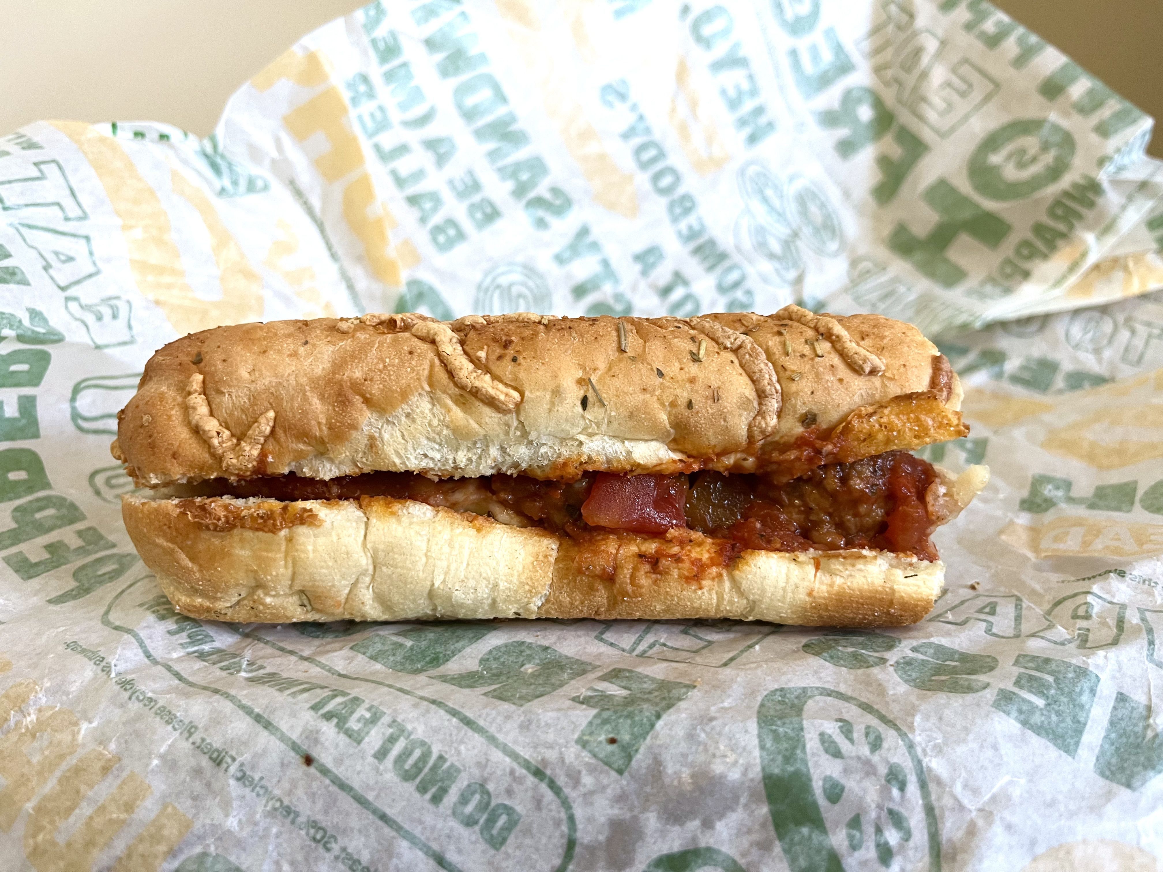 Meatball Marinara sandwich from subway