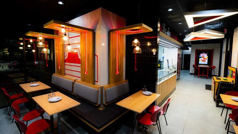 Dining Room of new Pizza Hut concept restaurant