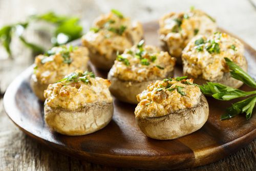 Stuffed cheesy mushrooms